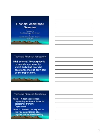 Financial Assistance  Financial Assistance  Overview  Overview  Presented to:  Presented to:  North