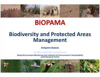 BIOPAMA  BIOPAMA  Biodiversity and Protected Areas Biodiversity and Protected Areas  Management