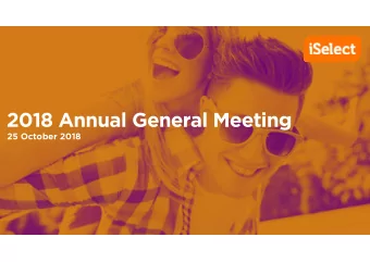 2018 Annual General Meeting  25 October 2018  2018 Annual General Meeting  Chairman  Chairman  Mr