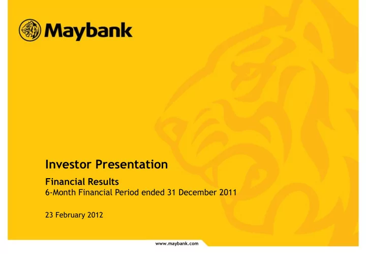 investor presentation