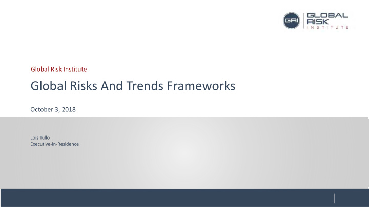 global risks and trends frameworks
