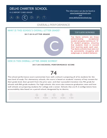 C  demonstrating  exceptional student progress earning an A  for student progress, ensuring
