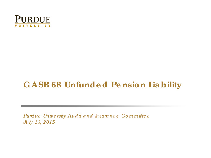 gasb 68 unfunde d pe nsion l iability