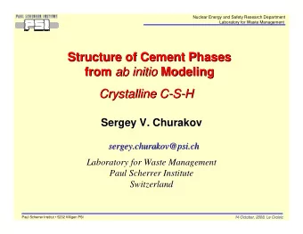 Structure of Cement Phases  Structure of Cement Phases from ab initio Modeling  Modeling  from  ab