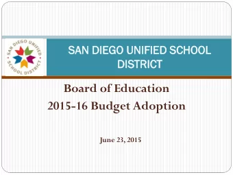June 23, 2015  Presentation Agenda  Opening Remarks  Local Control Funding Formula (LCFF)