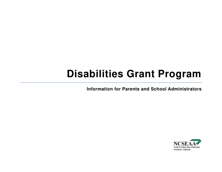 disabilities grant program