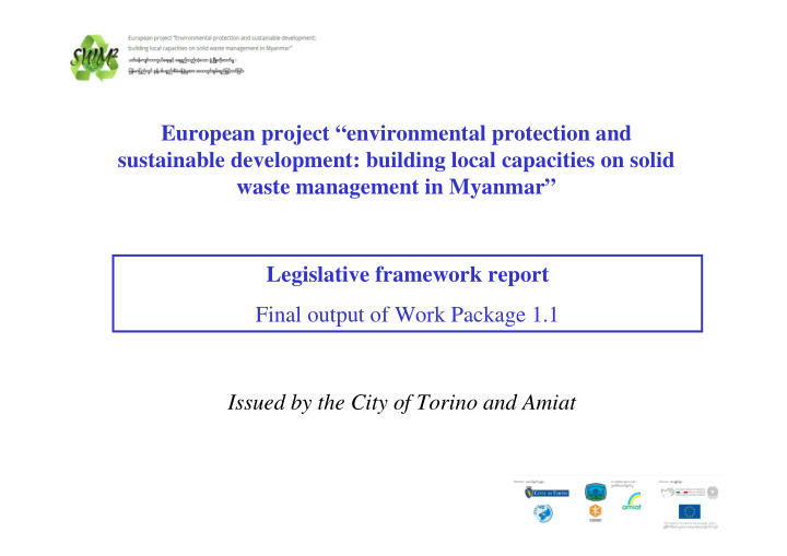 european project environmental protection and sustainable