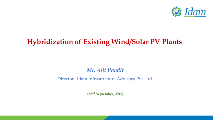 hybridization of existing wind solar pv plants