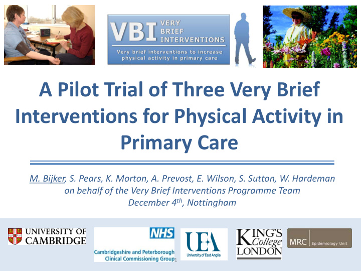 interventions for physical activity in
