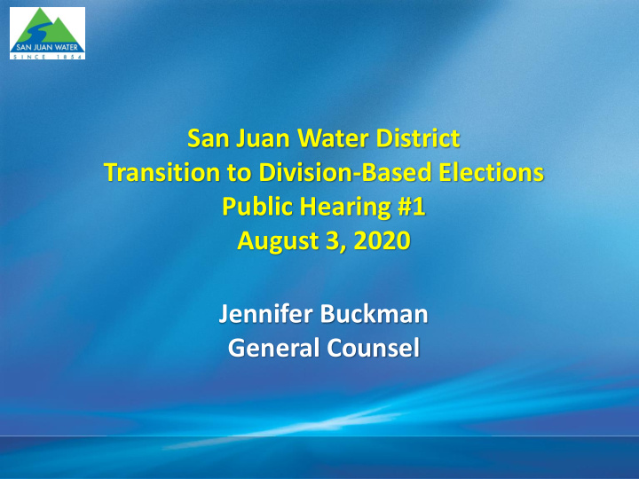 san juan water district transition to division based