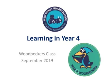 Learning in Year 4  Woodpeckers Class  September 2019  What we learn  All subjects in the