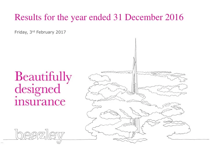 results for the year ended 31 december 2016