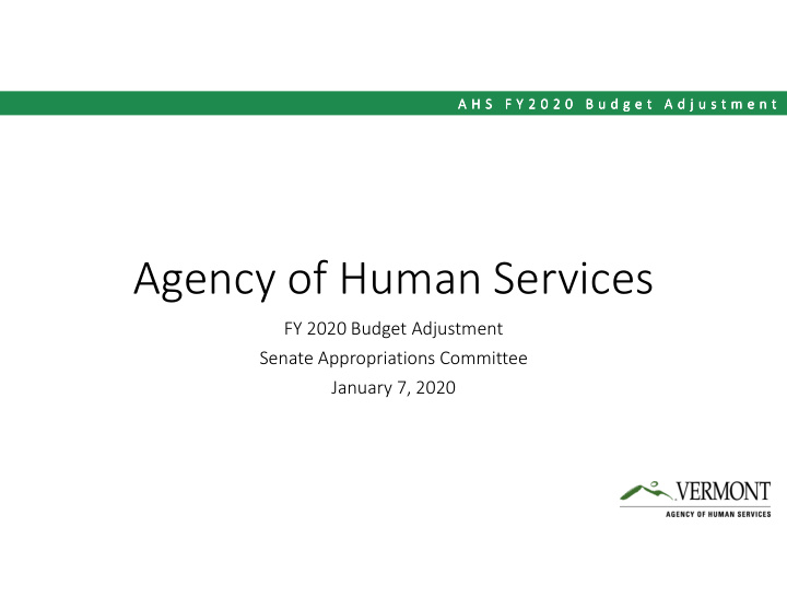 agency of human services