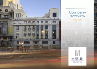 Company overview  May 2015  1  Disclaimer  This presentation has been prepared by  been verifjed by