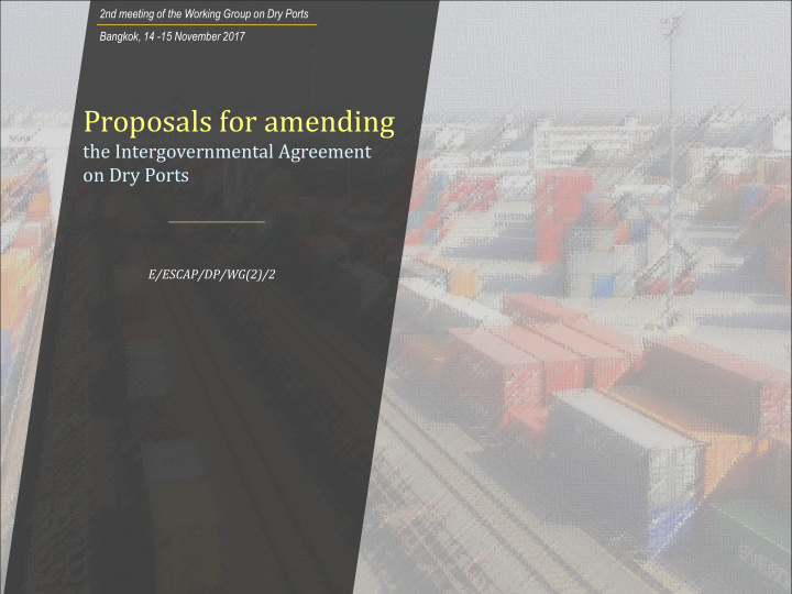 proposals for amending