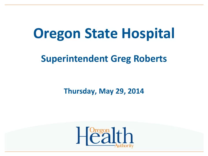 oregon state hospital