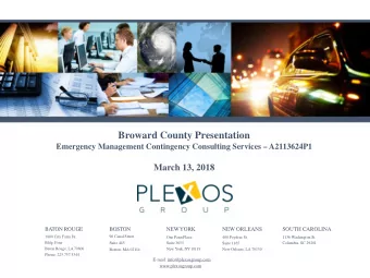 Broward County Presentation  Emergency Management Contingency Consulting Services  A2113624P1