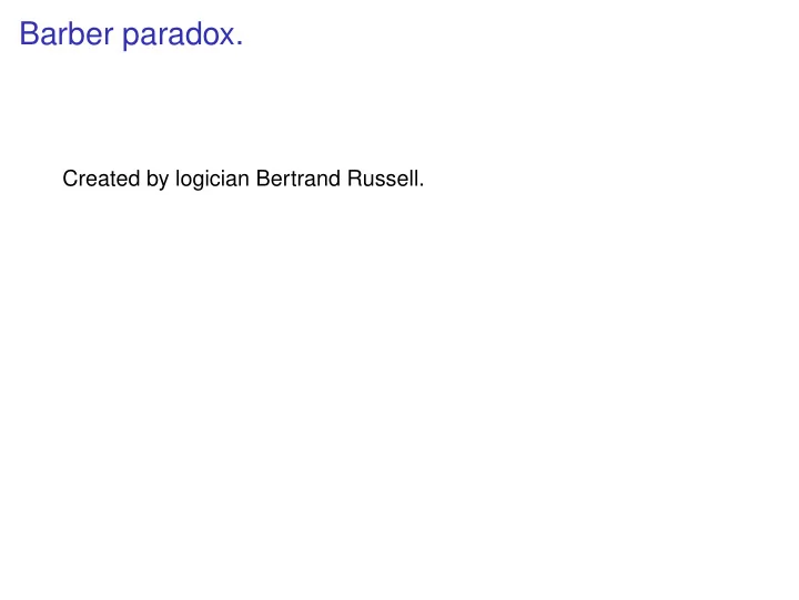 barber paradox