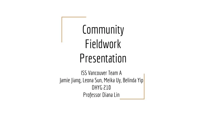 community fieldwork presentation