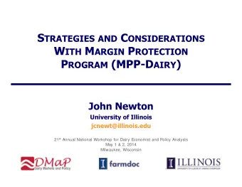 P ROGRAM (MPP-D AIRY )  John Newton  University of Illinois  jcnewt@illinois.edu 21 st Annual