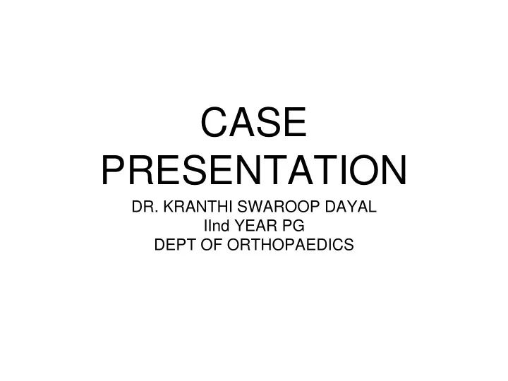 case presentation