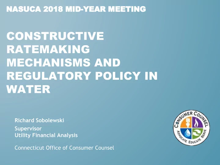 constructive ratemaking mechanisms and regulatory policy