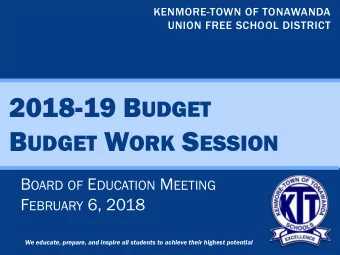 Todays Purpose  Review the 2018-19 Rollover Budget  Budget Timeline  Budget Development Timeline