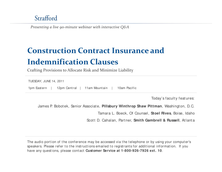 construction contract insurance and indemnification