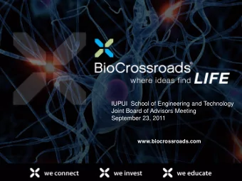 IUPUI  School of Engineering and Technology  Joint Board of Advisors Meeting  September 23, 2011