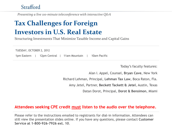 tax challenges for foreign investors in u s real estate