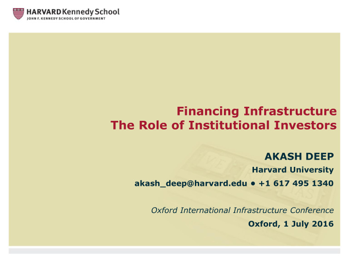 financing infrastructure