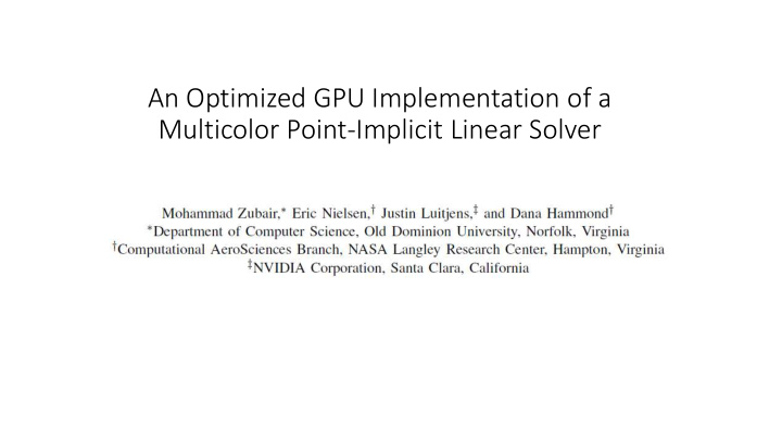 an optimized gpu implementation of a