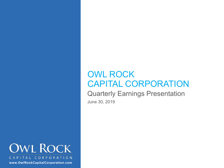 owl rock capital corporation