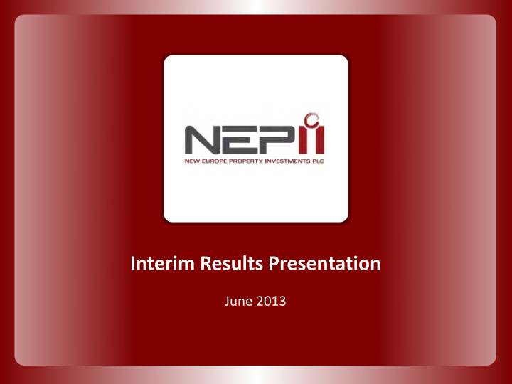 interim results presentation