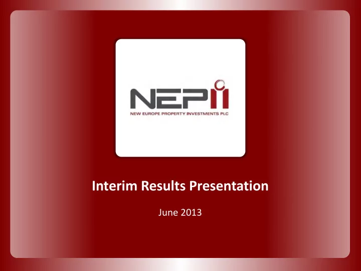 interim results presentation