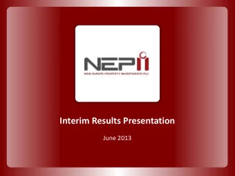 Interim Results Presentation  June 2013  1  Introduction  A  Romanian focused property