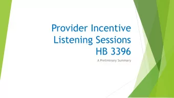 HB 3396  A Preliminary Summary  Five Listening Sessions Held  Prineville  Pendleton  Roseburg