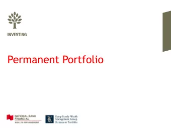 Permanent Portfolio About National Bank Financial  Wealth Management  We are one of the leading