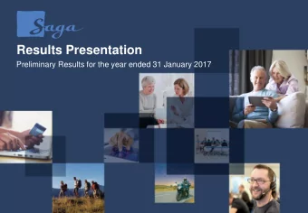 Results Presentation  Preliminary Results for the year ended 31 January 2017  Lance Batchelor