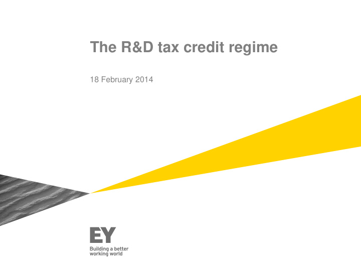 the r d tax credit regime