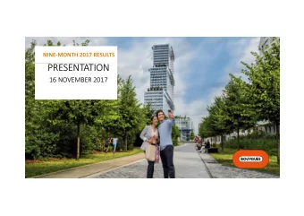 PRESENTATION  16 NOVEMBER 2017  This presentation contains forward-looking information and