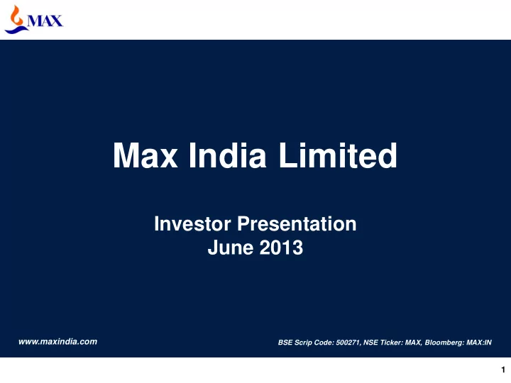 max india limited
