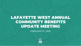 LAFAYETTE WEST ANNUAL  NNUAL  UAL  COMMUNITY  COMMUNITY BENEFITS  COMMUNITY BENEFITS  BENEFITS