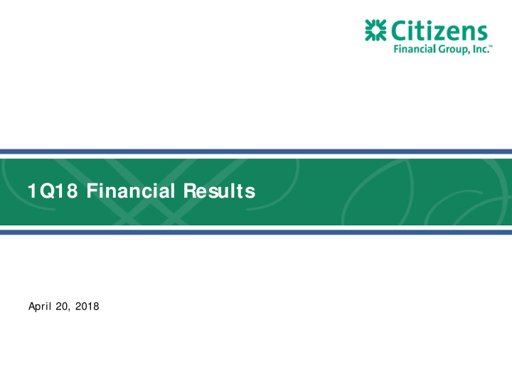 1q18 financial results