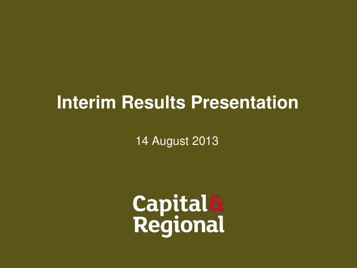 interim results presentation