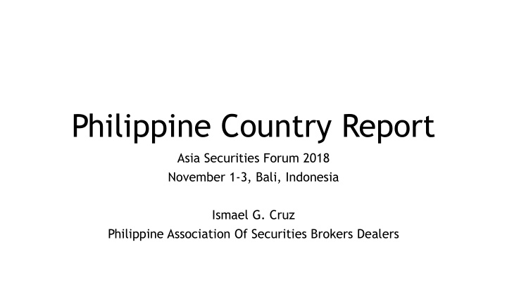 philippine country report
