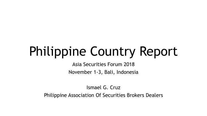 philippine country report
