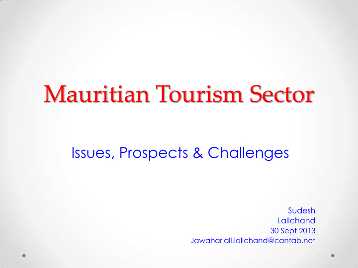 mauritian tourism sector
