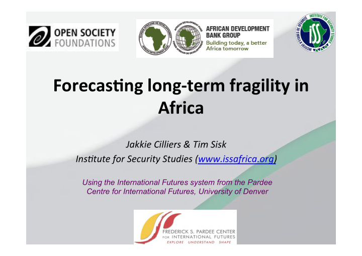 forecas ng long term fragility in