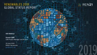 ISES Webinar  Duncan Gibb  GSR Project Manager and Analyst  26 June 2019  REN21 Secretariat